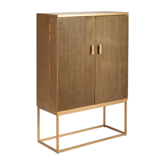 Wood 2-Door Cabinet 55" - Gold