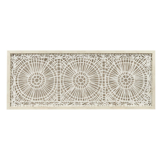 Henna - Framed Medallion Rice Paper Shadow Box Wall Decor - Off-White