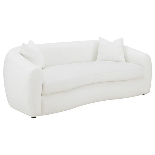 Isabella - Upholstered Tight Back Sofa - White