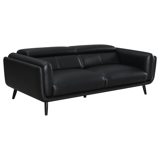 Shania - Track Arms Sofa With Tapered Legs - Black