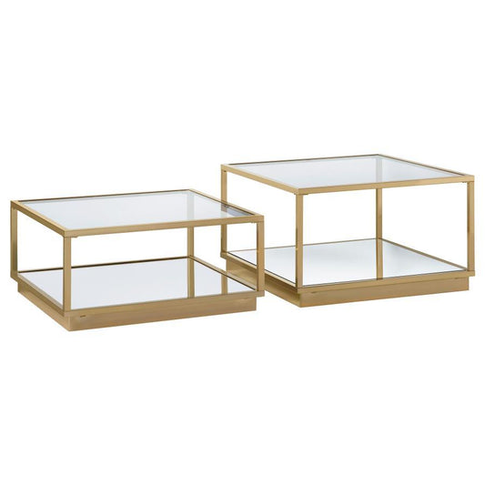 Renee - 2 Piece Square Occasional Set - Rose Brass