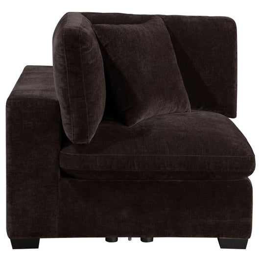 Lakeview - Upholstered Corner Chair - Dark Chocolate
