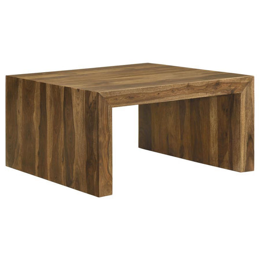 Odilia - Square Solid Wood Coffee Table - Auburn