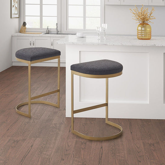 Maison - Counter Stool - Charcoal / Antique Gold
