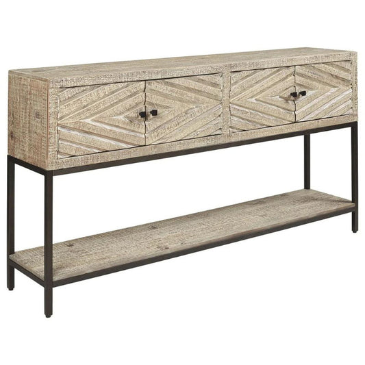 Roanley - Distressed White - Console Sofa Table
